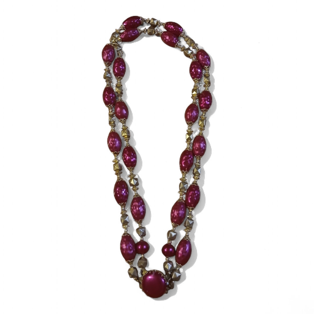 Elegant Vintage Gold‎ and Purple Women's Necklace